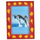 Yellow Color Beach Style Sea Creatures On Red Photo Frame