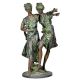Two Ladies Dancing Brass Figurine 
