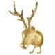 Brass Deer Or Elk Head with Antlers Wall Mount Two Hooks