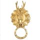Handecor Brass Reindeer Head Door Knocker In Gold Finish