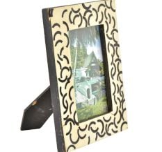 White and Black Handmade Bone Photo Frame