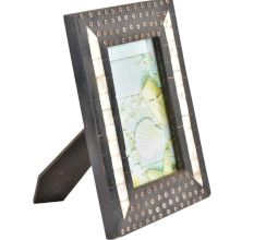 Handmade Black Embellished Metallic flowers Designer Photo Frame