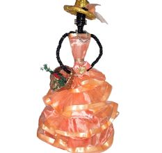 African Doll Showpiece With Four Frill in Peach Colour