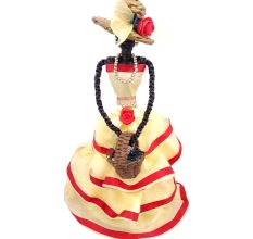 African Doll Showpiece With Four Frill in Yellow Colour
