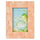 Handpainted Peach White Contemporary Design Photo Frame