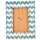 Handmade White Blue Chevron Metal Stud Photo Frame