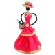African Doll Showpiece In Dark Pink With Holding Basket By Oneside Hand