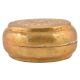 Round Brass Roti Box With Engraved Lid