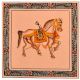 Handmade Greeting card -Miniature painting of Horse on silk cloth