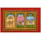 Handmade Miniature painting of decorative Elephant â€“Horse-Camel Trio