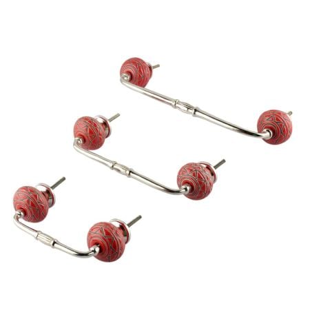 Brown Pattern Etched Ceramic Bridge Handle