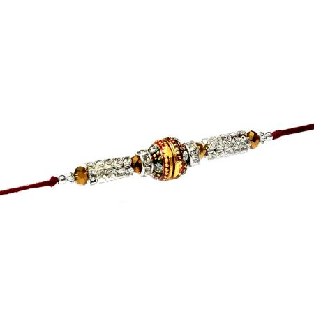 Beautiful Meenakari Rakhi with Diamonds