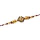 White-Brown Diamonds Rakhi with Designer Golden Rakhi