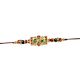Traditional Red-Green Rakhi with Beads