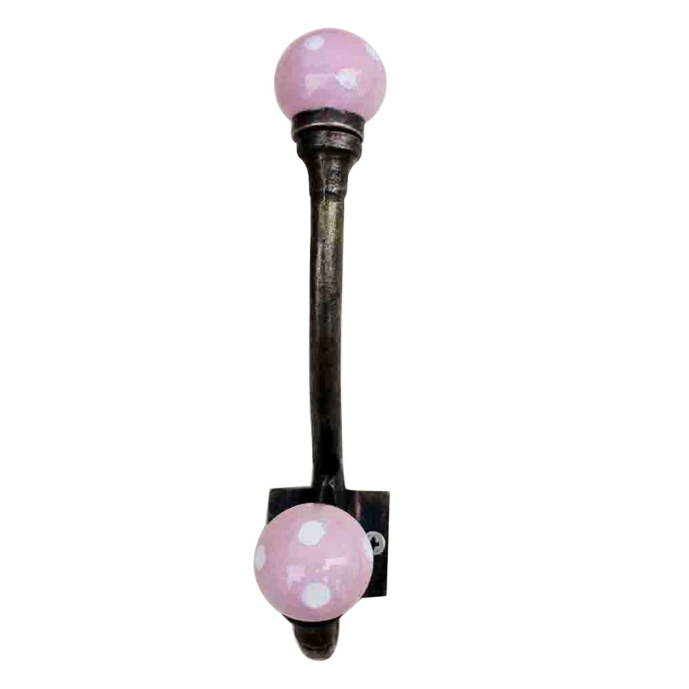Pink Dot Iron Hooks-EHG-14
