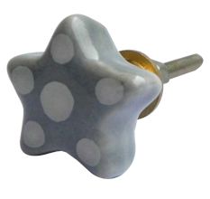 Light Grey Dotted Star Shaped Knob