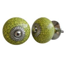 Yellow Black Crackle Ceramic Cabinet Knob Online