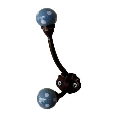 Dark Grey Dot Iron Hooks-EHG-07