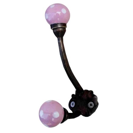Pink Dot Iron Hooks-EHG-14