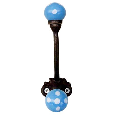 Turquoise Dot Iron Hooks-EHG-09