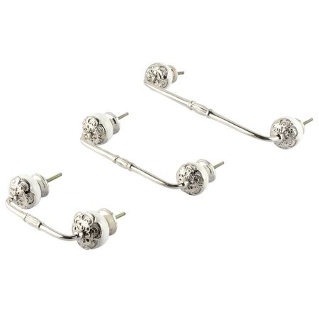 Strewn White Ceramic Bridge Handle