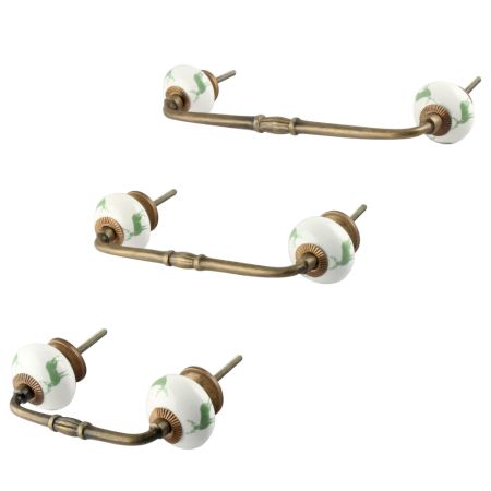 Forest Green Standing Rein Deer Pattern Ceramic Bridge Handle