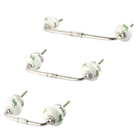 Forest Green Standing Rein Deer Pattern Ceramic Bridge Handle