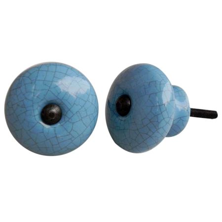 Blue Black Crackle Ceramic Drawer Knob Online