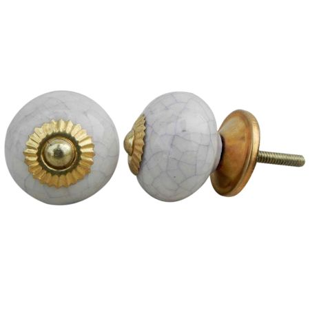 Cream Purple Crackle Wardrobe Knob