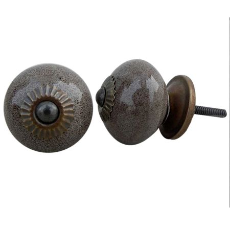 Brown Marble Dotted Ceramic Knob