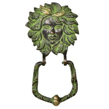Brass Large Victorian lady Face Brass Door Knocker With Patina