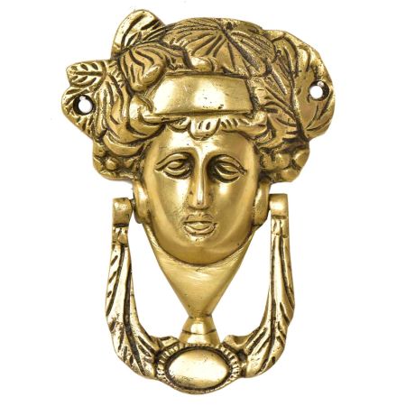 Handcrafted Brass Woman's Head Door Knocker