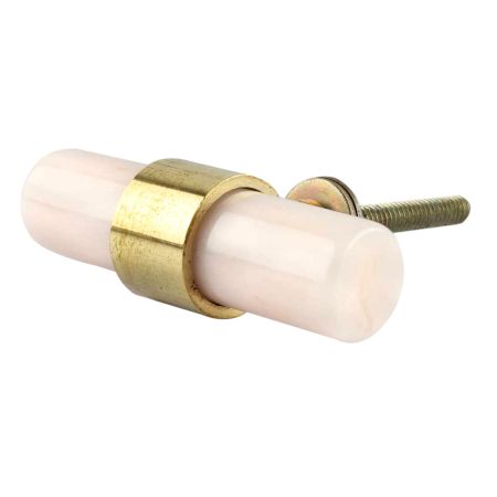 Milky White Resin And Brass Tube Cabinet Knob