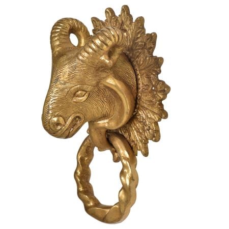 Brass Herngee Sheep Head Door Knocker
