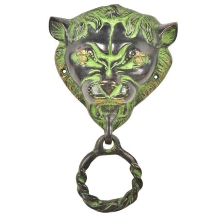 Black Green  Patina Rich Brass Lion Head Towel Ring Bathroom Hardware