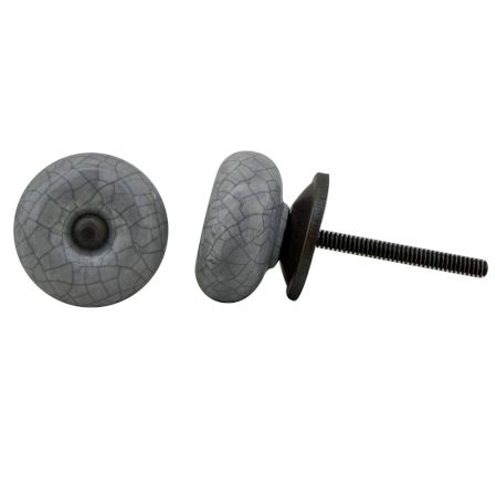 Grey Crackle Ceramic Cabinet Knob