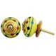Yellow Stripes Dotted Ceramic Knob