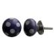 Purple White Polka Dot Small Ceramic Knob