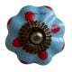 Sky Blue Red Polka Dresser Knob