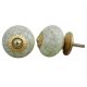 Light Yellow Crackle Ceramic Dresser Knob