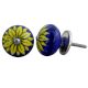 Navy Blue Floral Knob