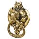 Handmade Brass Demon Two Lions Ram Head Door Knocker