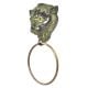 Black Brass Lion Head Towel Ring Bathroom Hardware