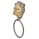 Green Patina Brass Lion Head Towel Ring Bathroom Kitchen Hardware