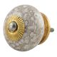 White Marble Ceramic Floral Cabinet Knobs