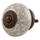 White Marble Ceramic Floral Cabinet Knobs