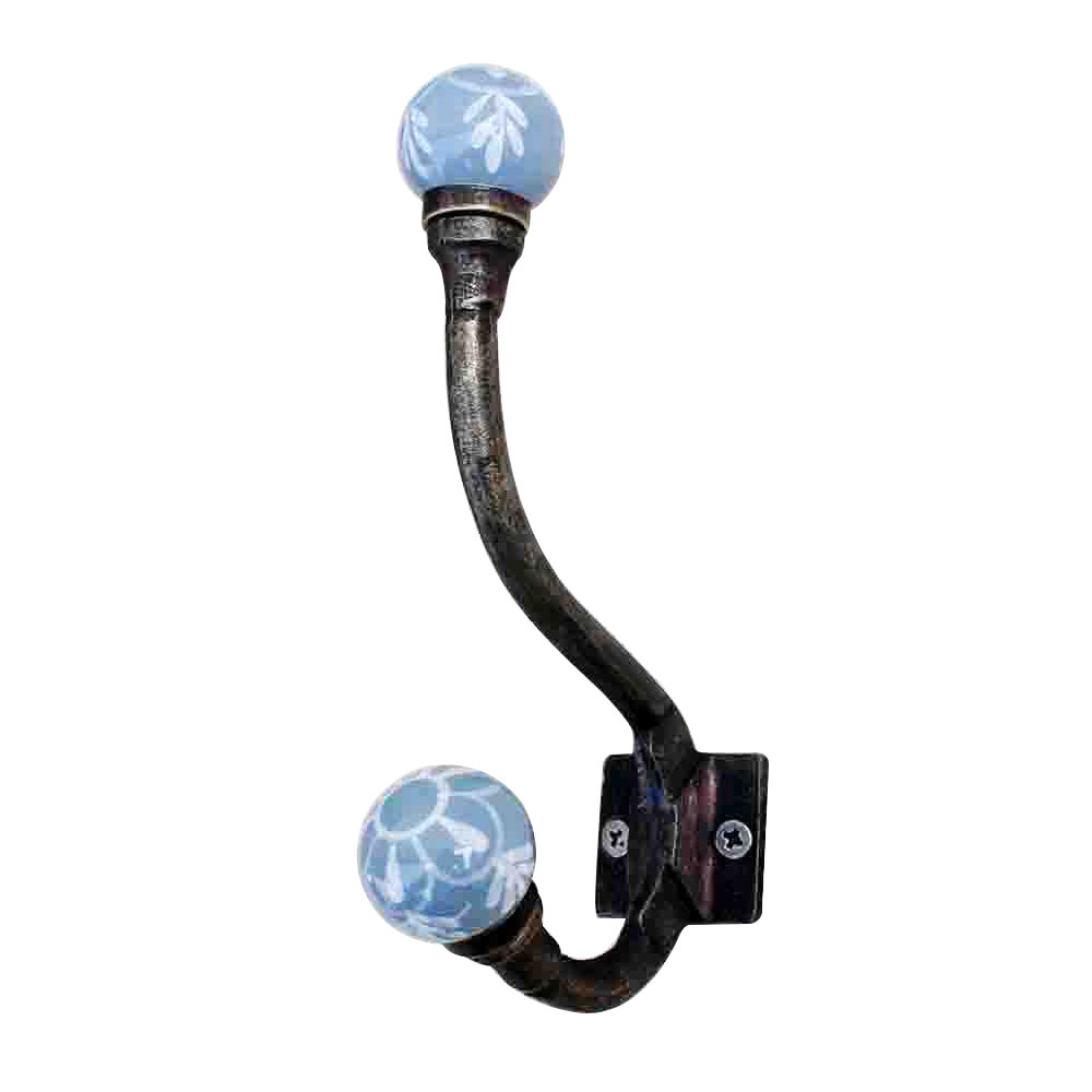 Dark Grey Floral Iron Hook-EHG-26