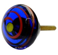 Blue with Red Striped Knob