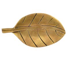 Brass Handmade Leaf Shaped Cabinet Door Pull Knob