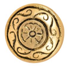 Engraved Floral Round Brass Knob